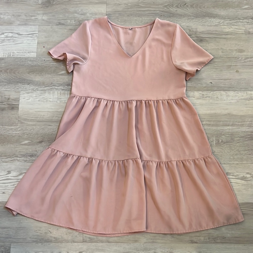 Women’s Summer Tunic V-neck Pink Dress